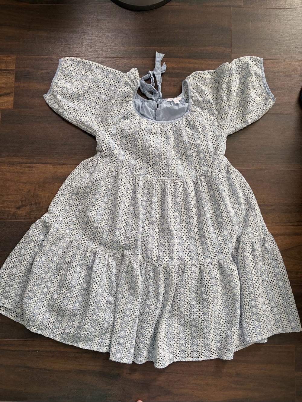 Jillian Harris/ Joe Fresh Women's Light Blue Eyelet Tiered Summer Dress